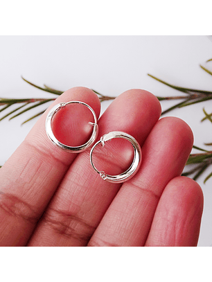 Aros De Plata 925 Argollas Lisa 15mm