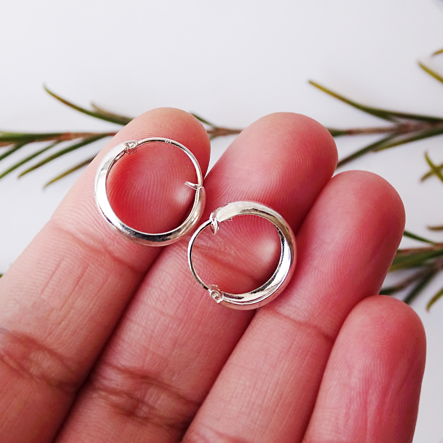 Aros De Plata 925 Argollas Lisa 15mm 2