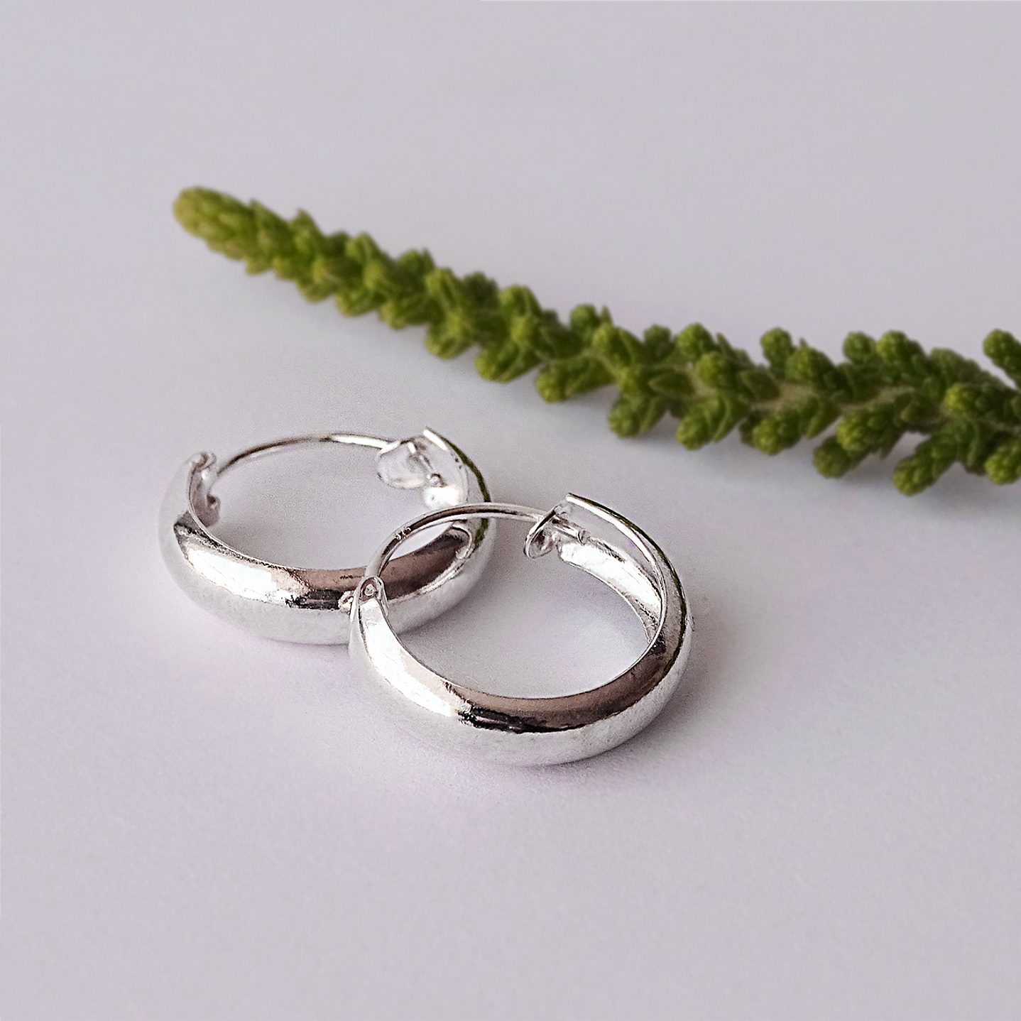 Aros De Plata 925 Argollas Lisa 15mm 4