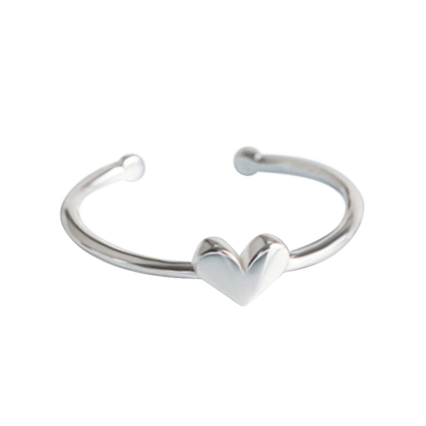 Anillo Ajustable Plata 925 Corazón 1