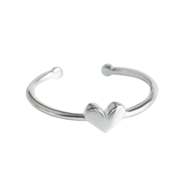 Anillo Ajustable Plata 925 Corazón 1