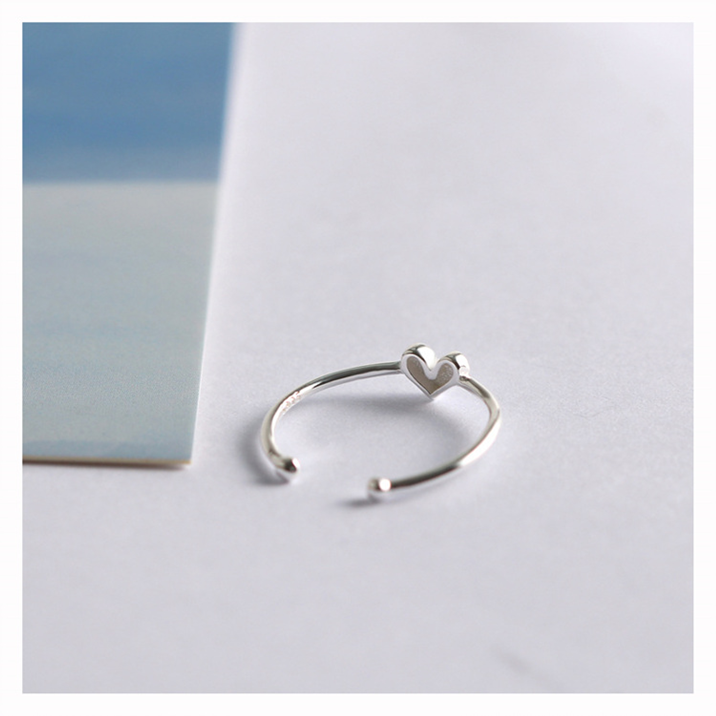 Anillo Ajustable Plata 925 Corazón 2