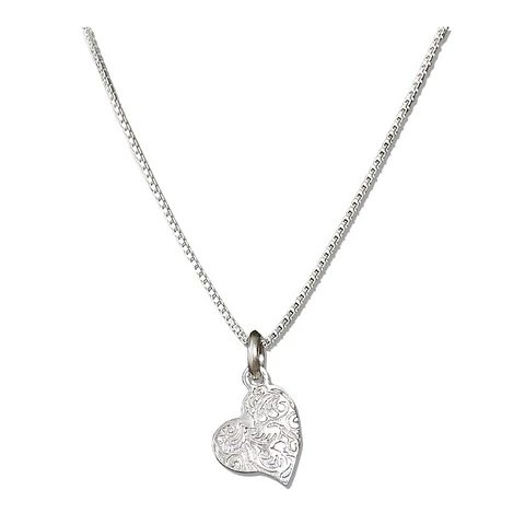 Cadena De Plata Veneciana & Corazón Tallado