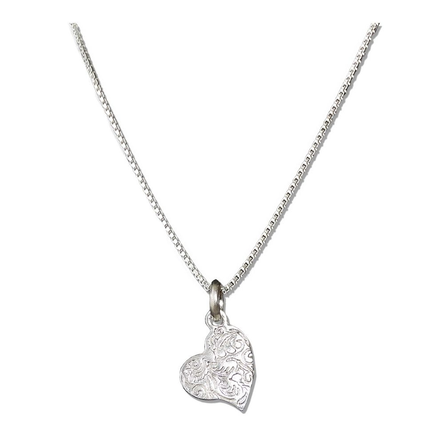 Cadena De Plata Veneciana & Corazón Tallado 1