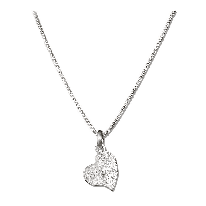 Cadena De Plata Veneciana & Corazón Tallado 1