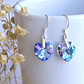 Aros De Plata 925 de Corazón Cristal Violeta/Rosa/Azul/Negro/ Aurora Boreal - Miniatura 4