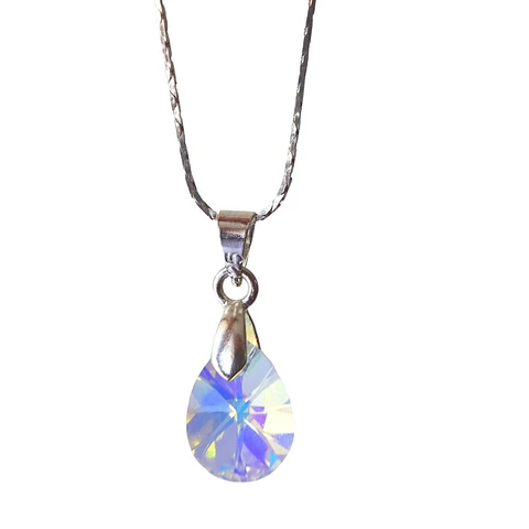 Cadena De Plata 925 Cobra & Gotas Aurora Boreal