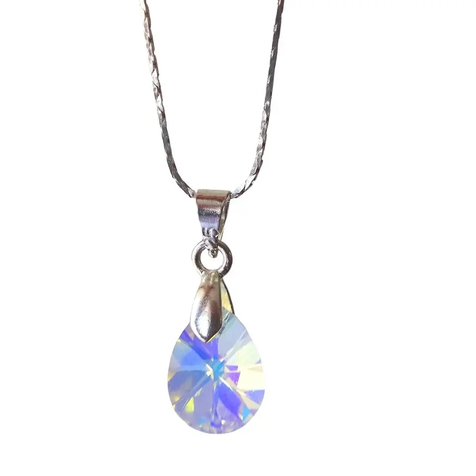 Cadena De Plata 925 Cobra & Gotas Aurora Boreal 1