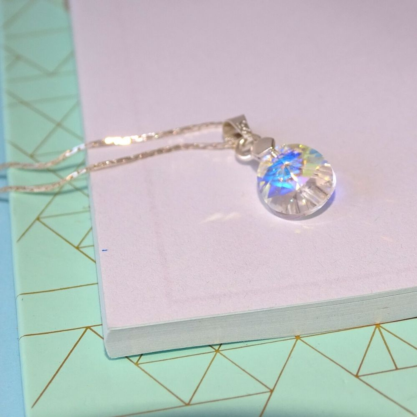 Cadena De Plata 925 Cobra & Gotas Aurora Boreal 2