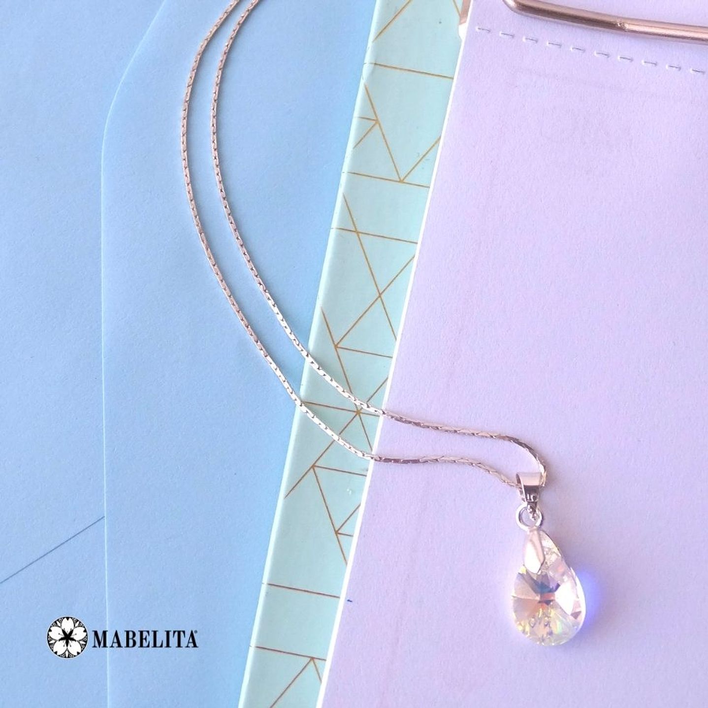 Cadena De Plata 925 Cobra & Gotas Aurora Boreal 3