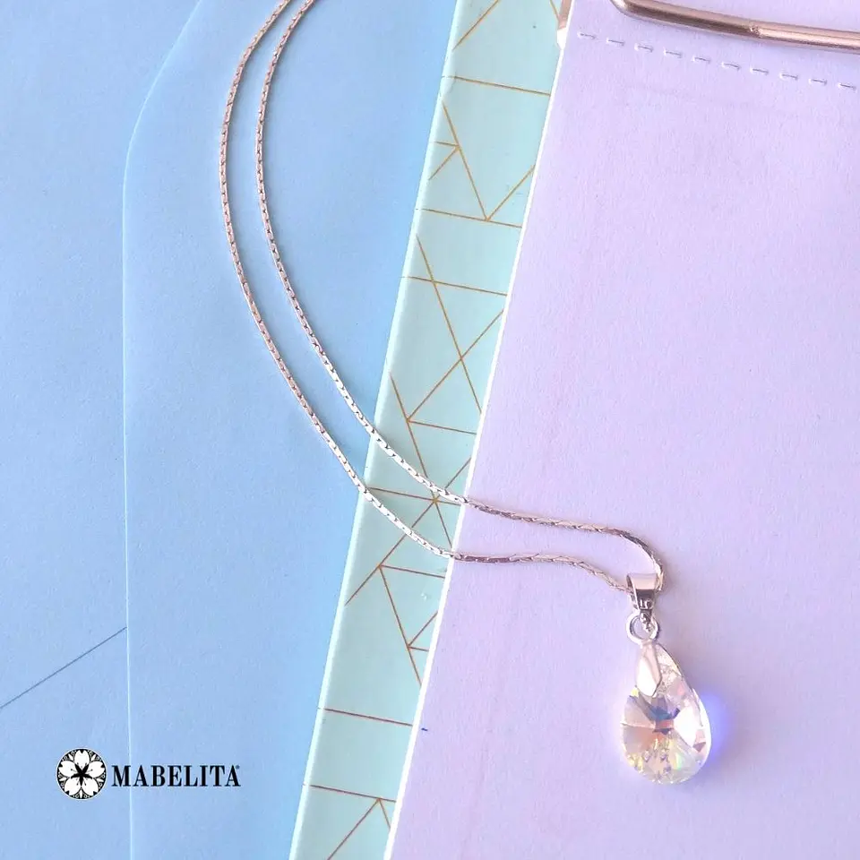 Cadena De Plata 925 Cobra & Gotas Aurora Boreal 3