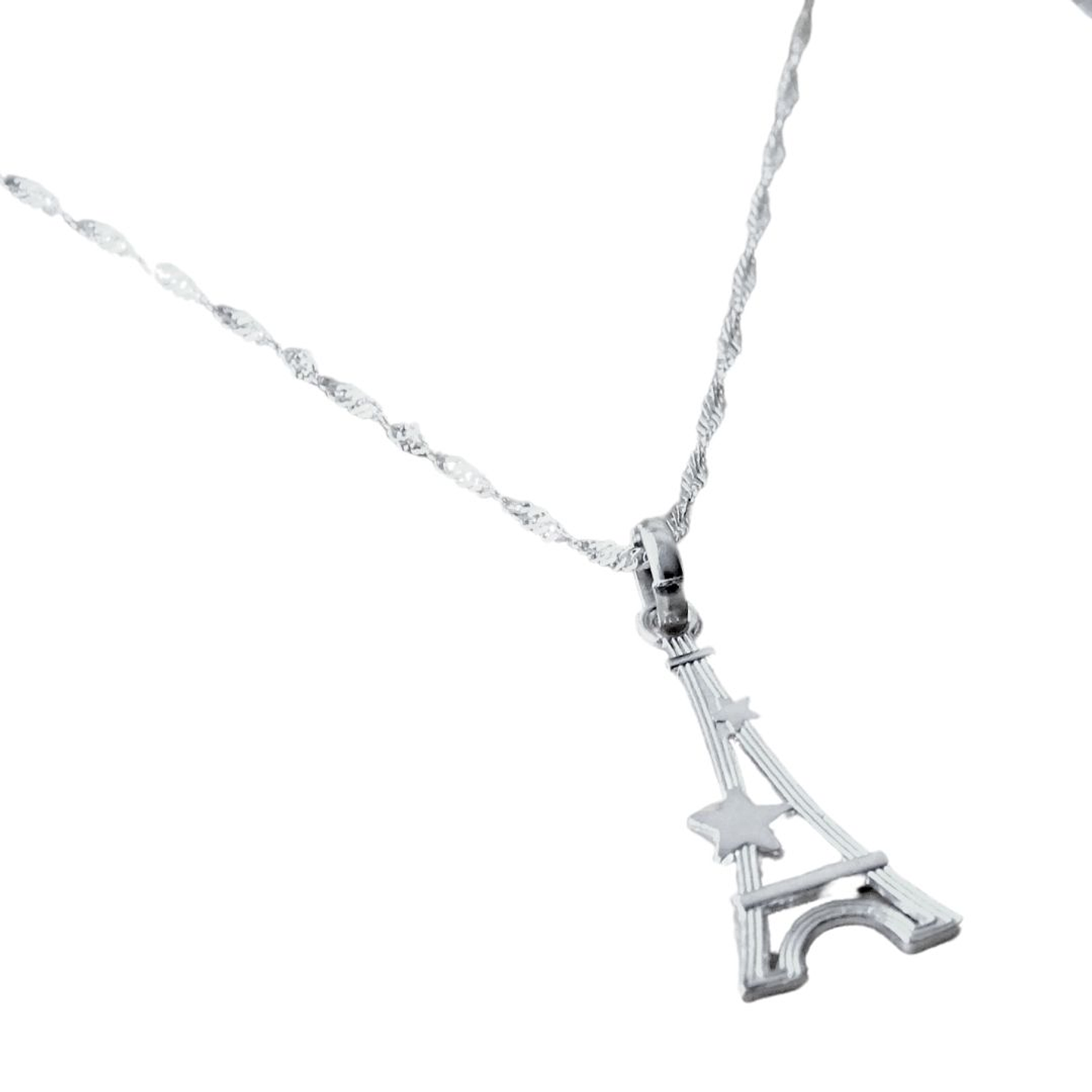 Cadena De Plata 925 Singapur & Torre Eiffel 3