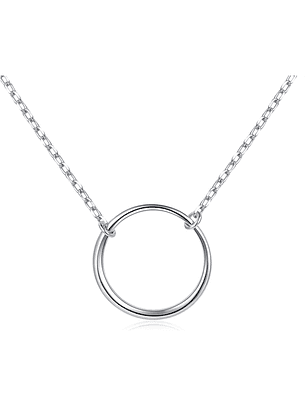 Collar De Plata 925  Circulo Clásico