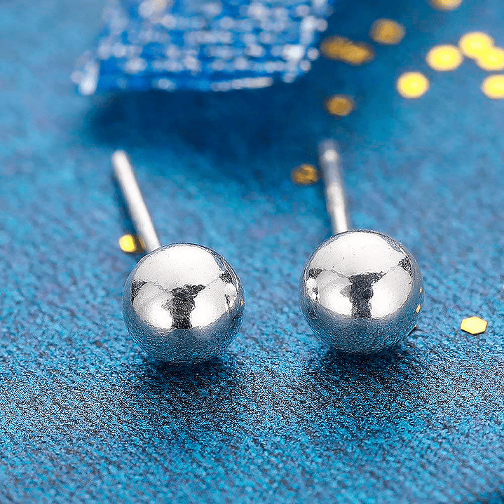 Aritos De Plata 925 Bolitas 5 mm 3