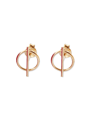 Aritos De Plata Con Baño de Oro Mini Circulo Áureo Dorado