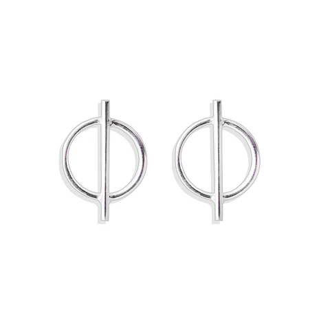Aritos De Plata Ley 925 Mini Circulo Áureo Plateado