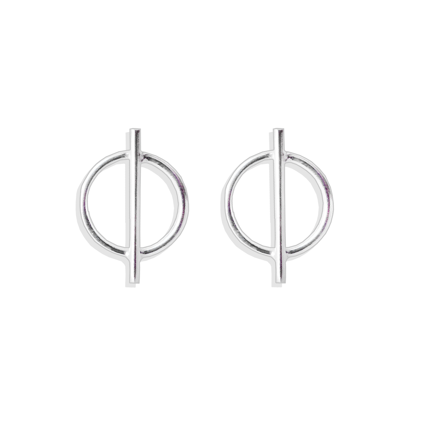 Aritos De Plata Ley 925 Mini Circulo Áureo Plateado 1