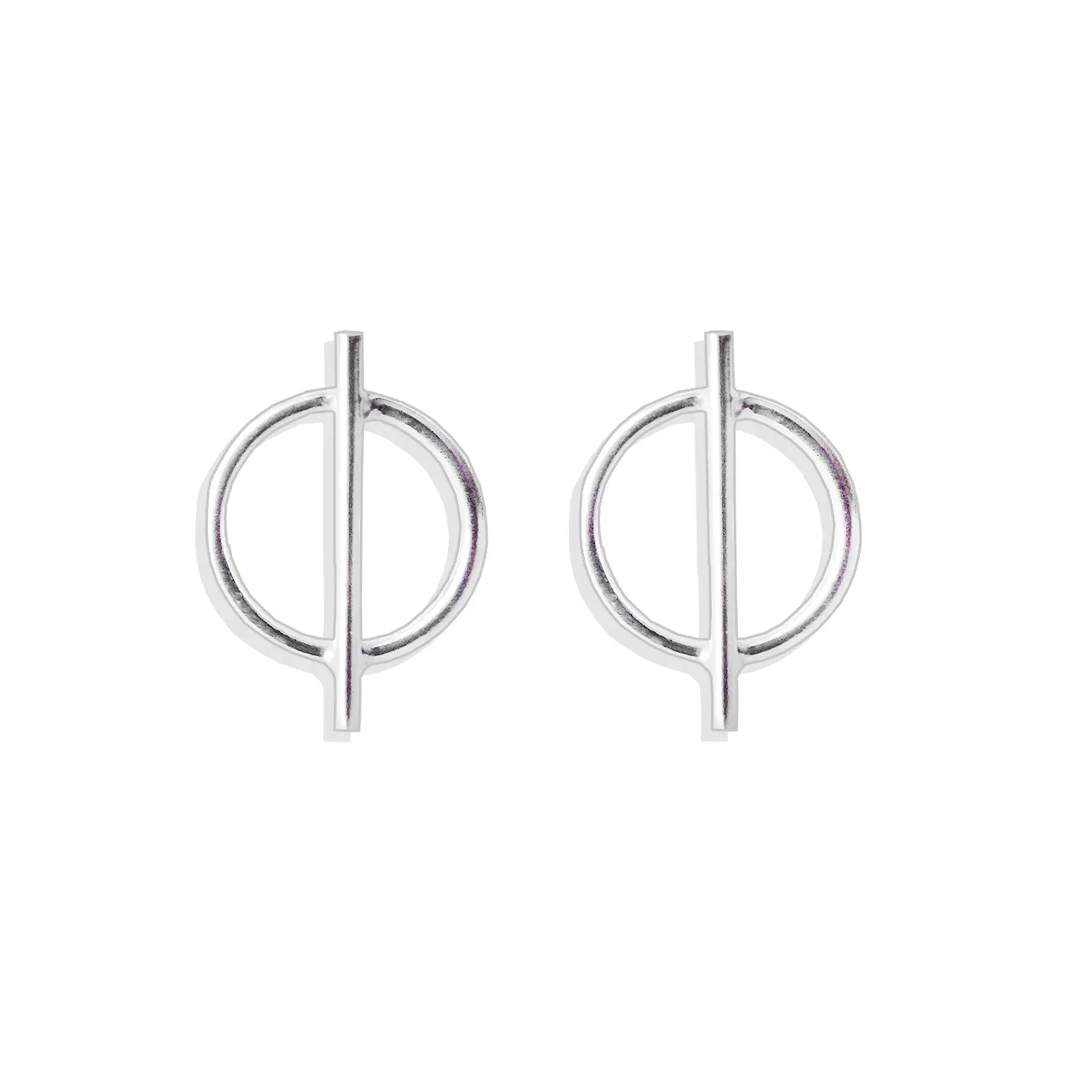 Aritos De Plata Ley 925 Mini Circulo Áureo Plateado 1