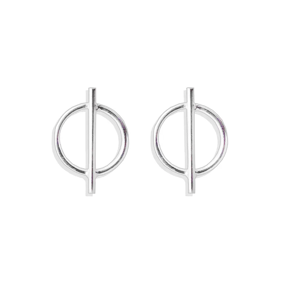 Aritos De Plata Ley 925 Mini Circulo Áureo Plateado 1
