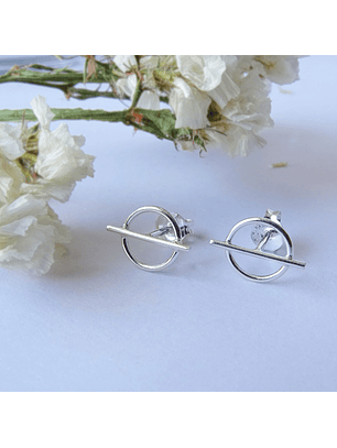 Aritos De Plata Ley 925 Mini Circulo Áureo Plateado