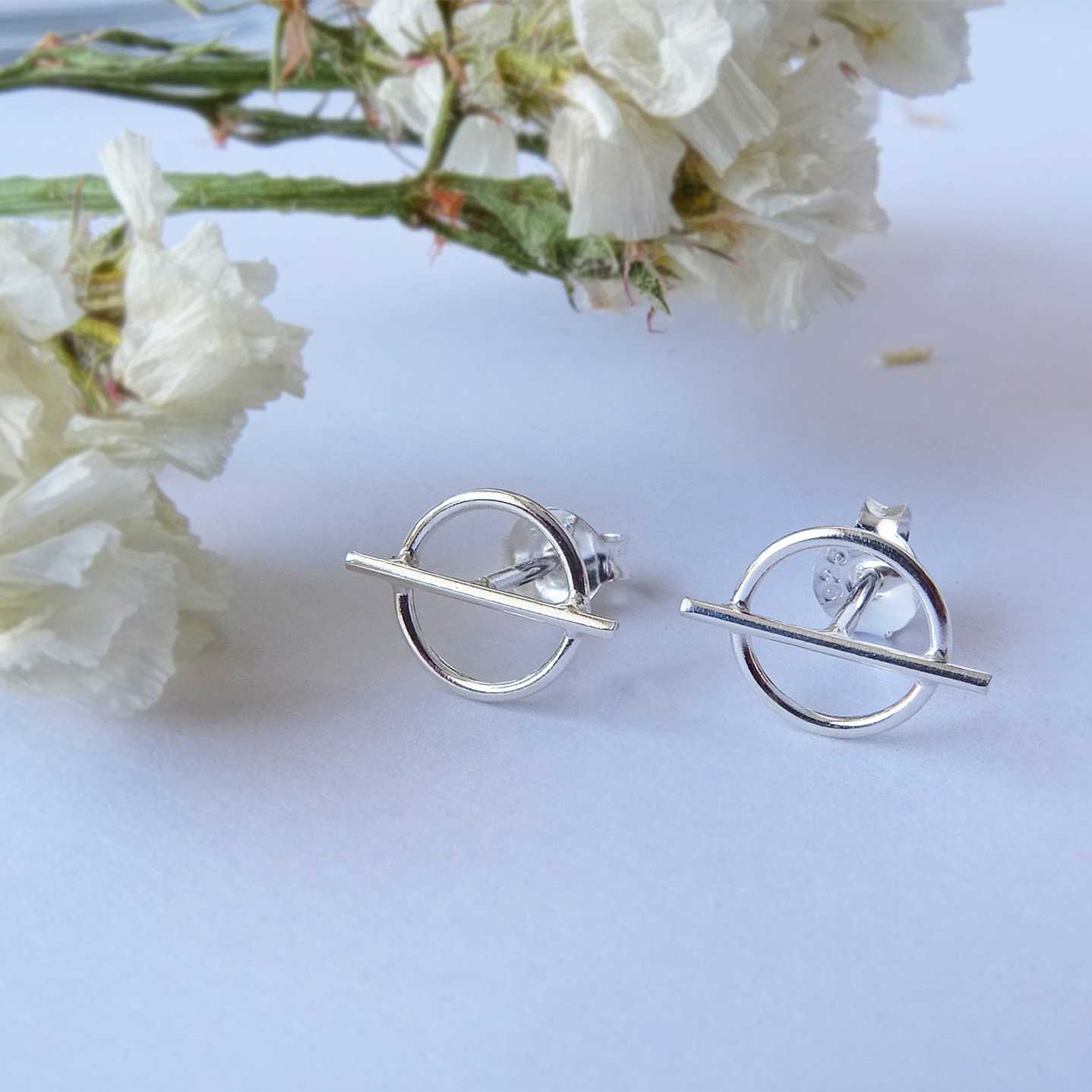 Aritos De Plata Ley 925 Mini Circulo Áureo Plateado 2