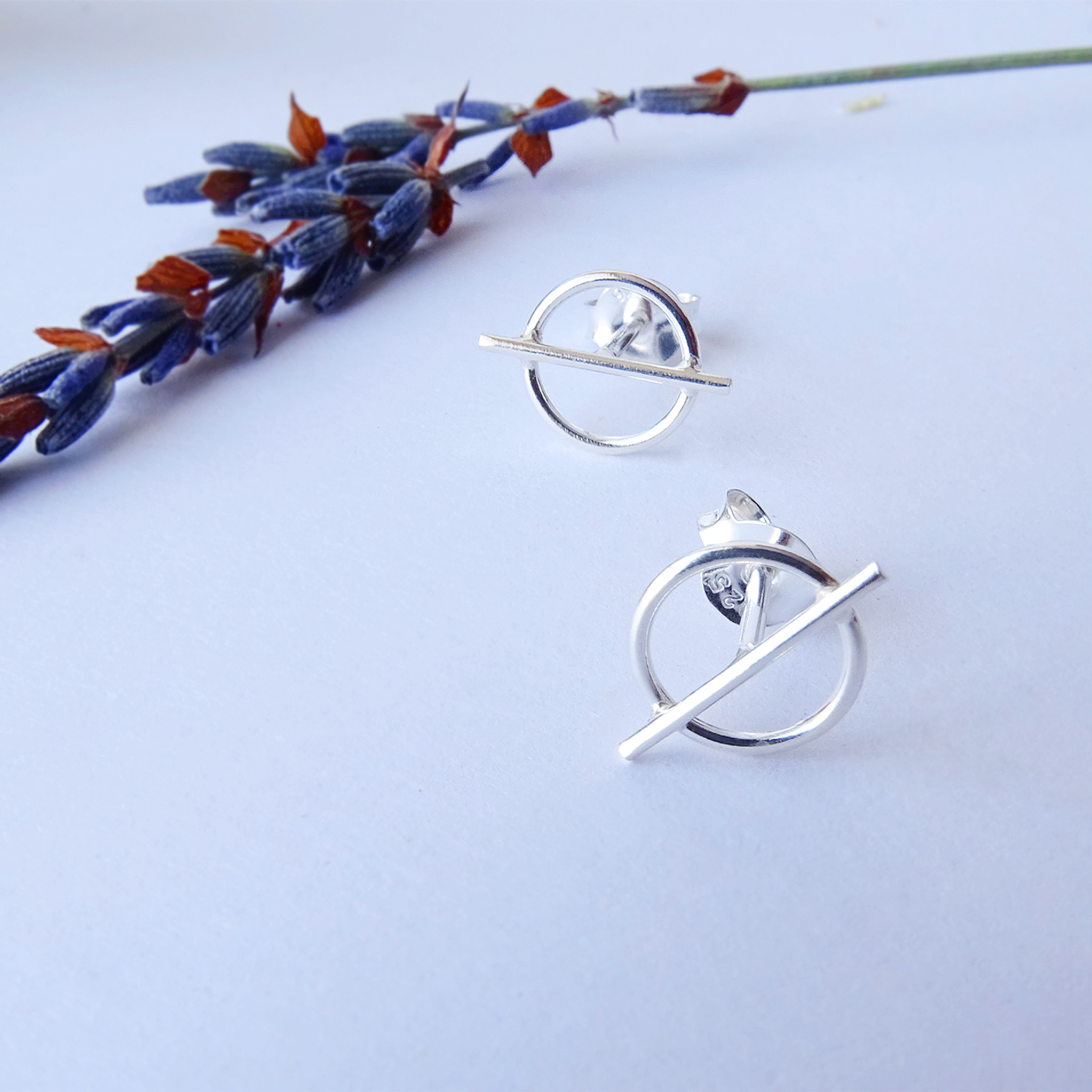 Aritos De Plata Ley 925 Mini Circulo Áureo Plateado 3