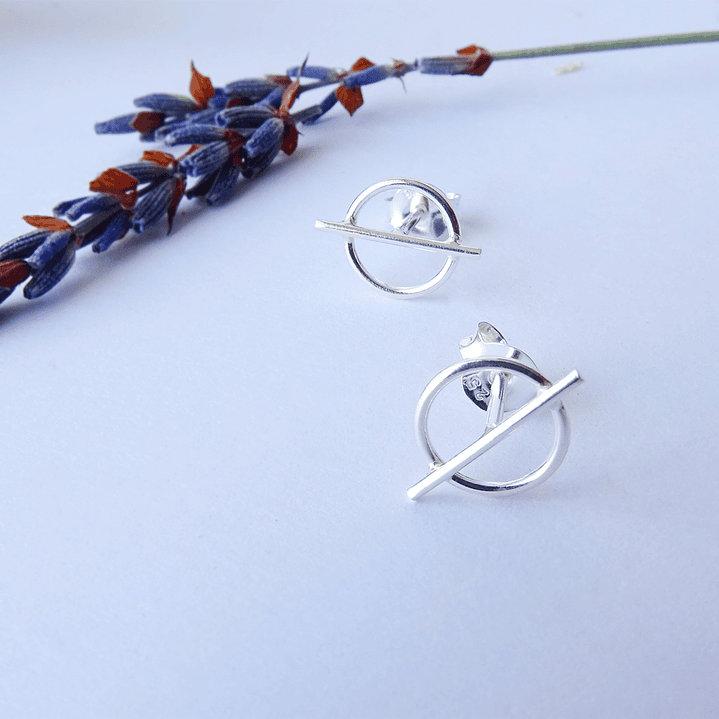 Aritos De Plata Ley 925 Mini Circulo Áureo Plateado 3