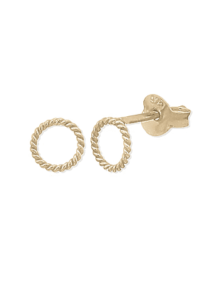 Aritos De Plata Con Baño de Oro Mini Rosca 