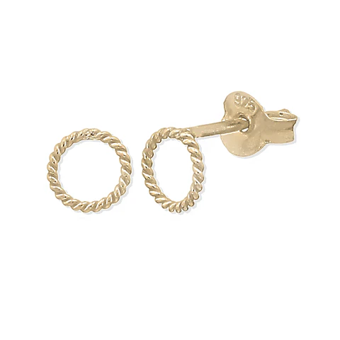 Aritos De Plata Con Baño de Oro Mini Rosca 