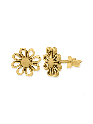 Aritos De Plata Con Baño De Oro Margarita Doradas