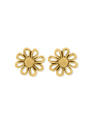 Aritos De Plata Con Baño De Oro Margarita Doradas