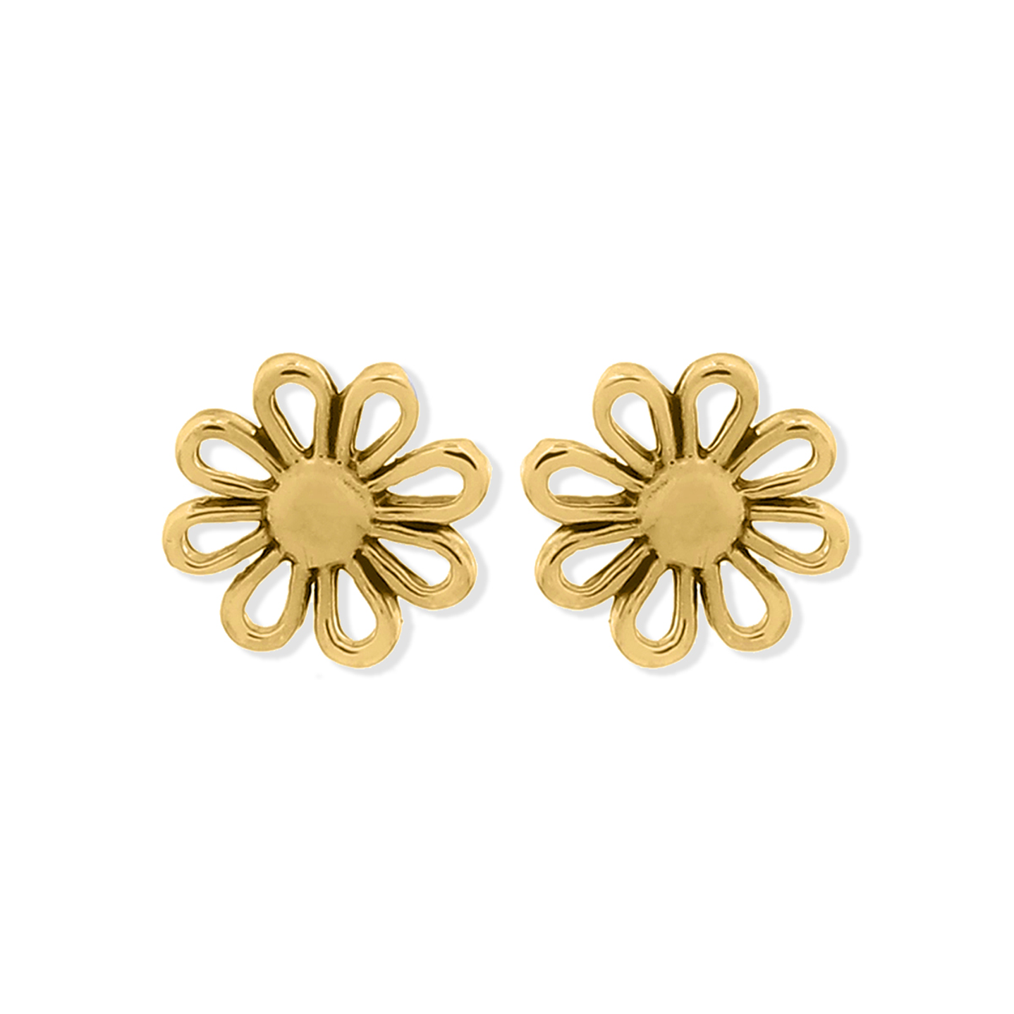 Aritos De Plata Con Baño De Oro Margarita Doradas 2