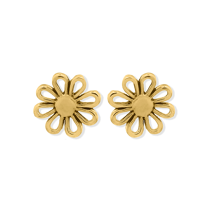 Aritos De Plata Con Baño De Oro Margarita Doradas 2