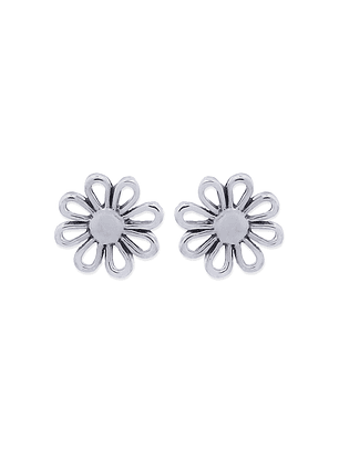 Aritos De Plata Ley 925 Margarita Plateada