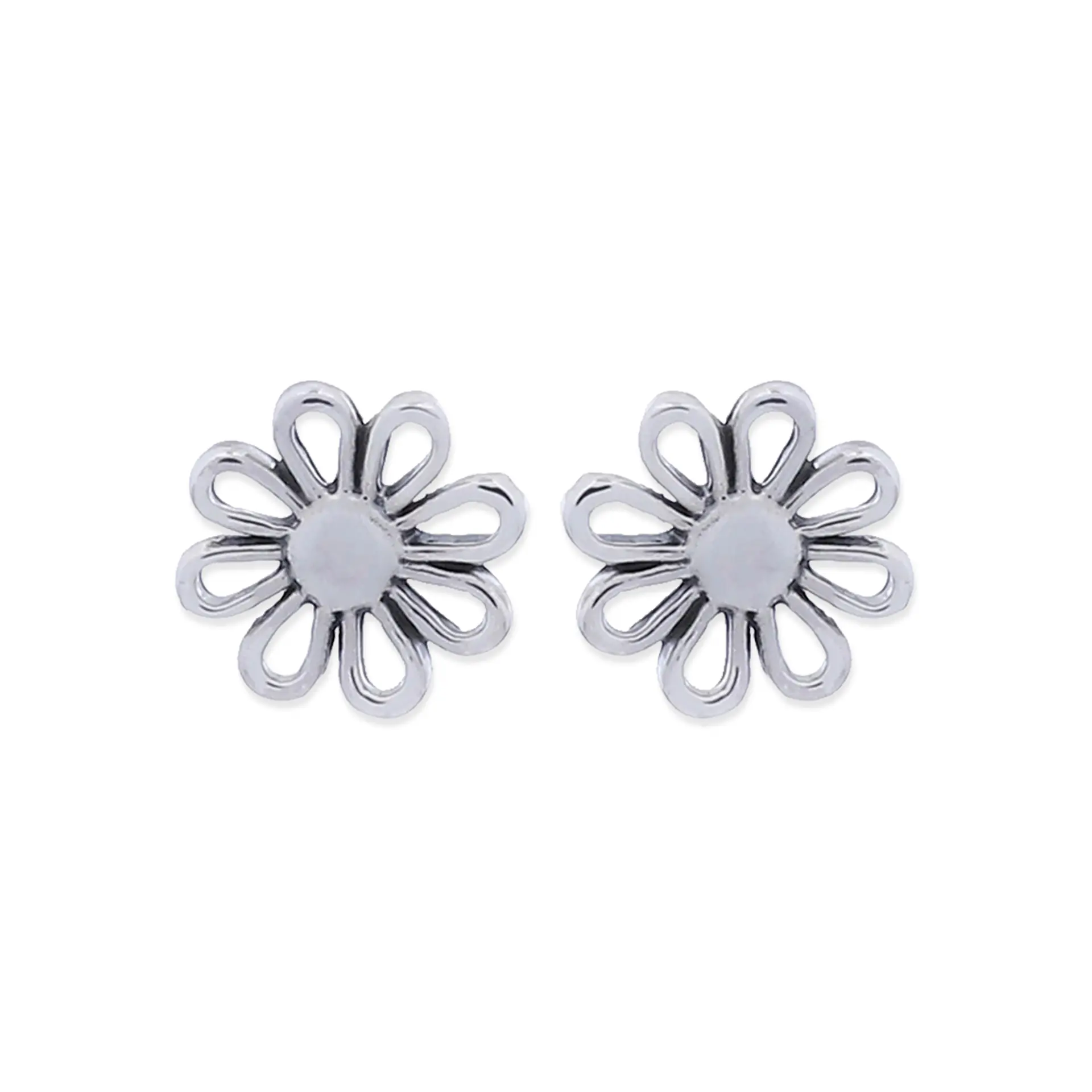 Aritos De Plata Ley 925 Margarita Plateada 1