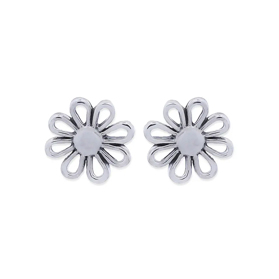Aritos De Plata Ley 925 Margarita Plateada 1