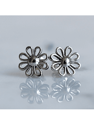 Aritos De Plata Ley 925 Margarita Plateada