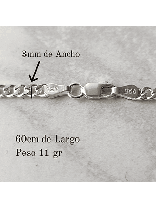 Cadena De Plata 925 Grumet 60cm