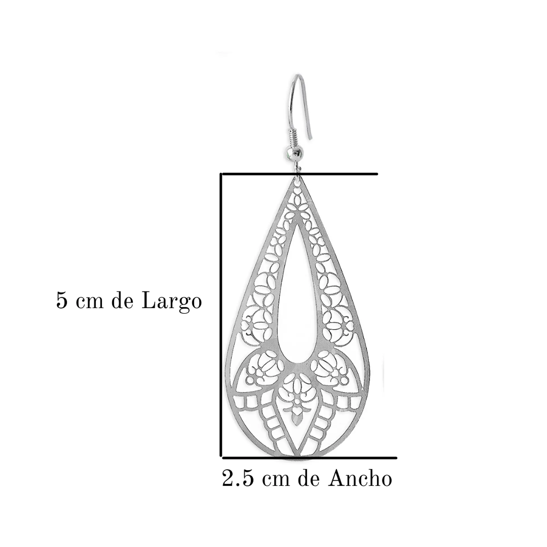 Aros Filigrana Boho Plata 925 · Gotas 3
