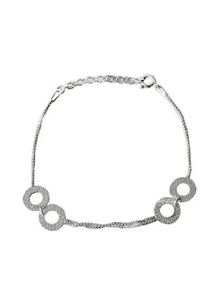 Conjunto Pulsera y Aros Largos con Circulos Satinados