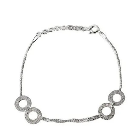 Conjunto Pulsera y Aros Largos con Circulos Satinados