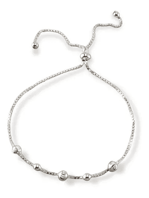 Pulsera De Plata Ley 925 Ajustable de Puntos 