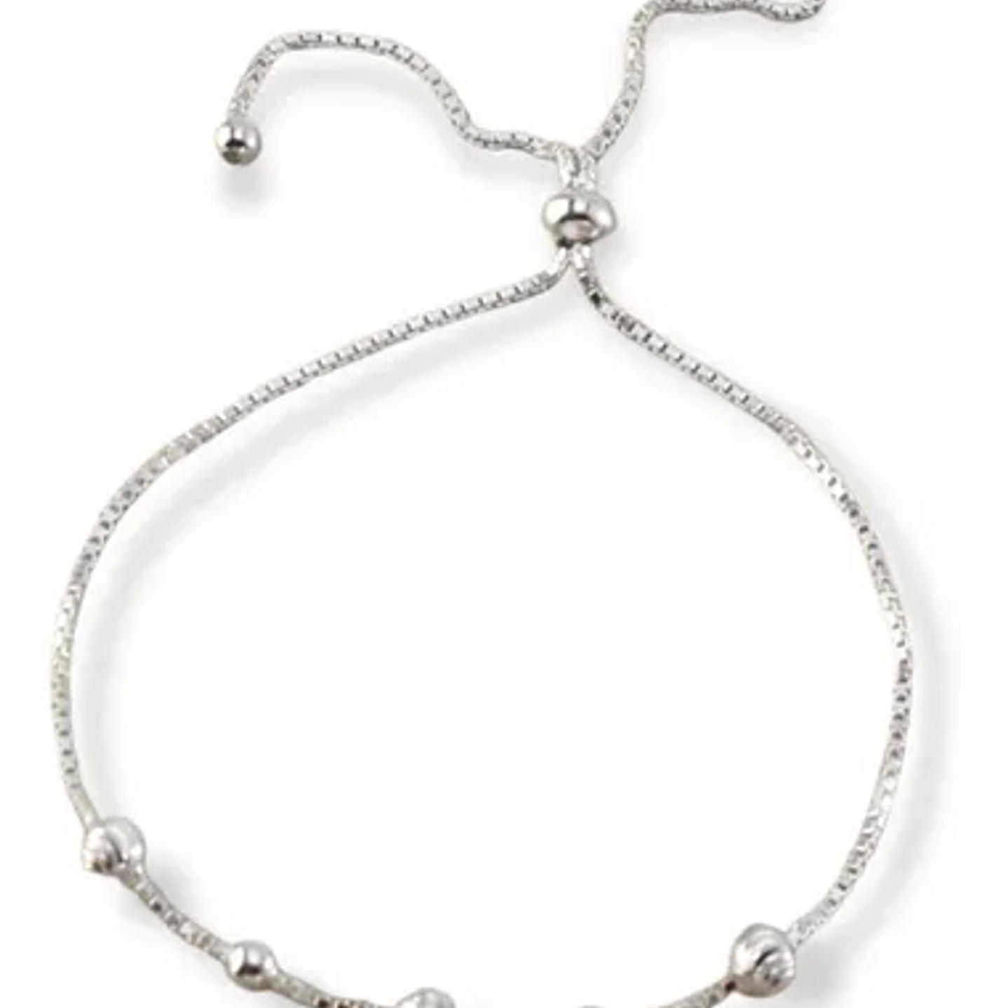 Pulsera De Plata Ley 925 Ajustable de Puntos  1