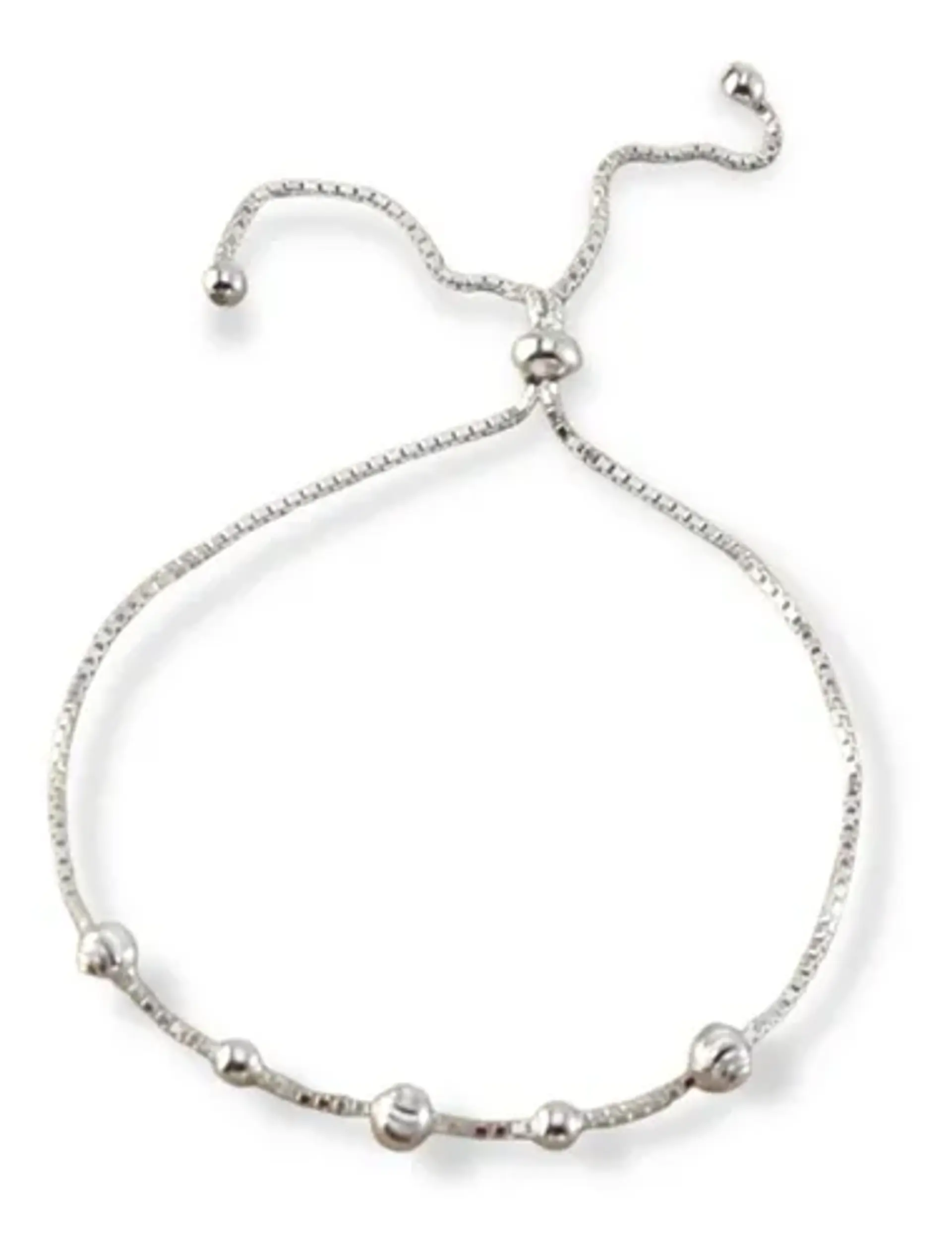 Pulsera De Plata Ley 925 Ajustable de Puntos  1
