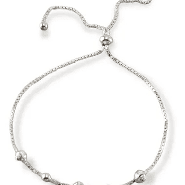 Pulsera De Plata Ley 925 Ajustable de Puntos  1