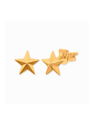 Aritos De Plata Con Baño de Oro Estrella Nautica