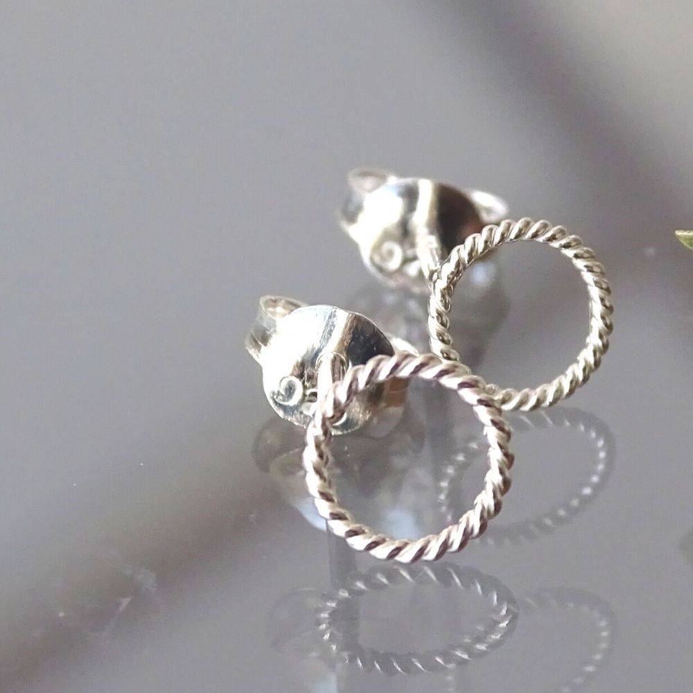 Aros Pluma Mini Plata Fina 925