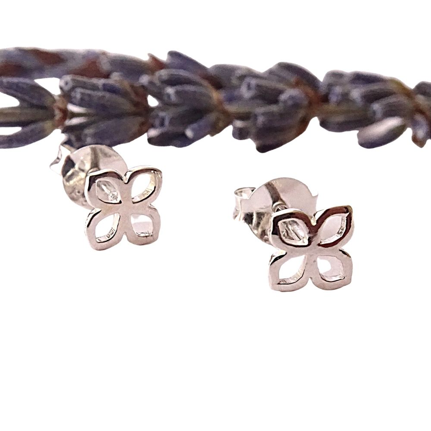 Aritos De Plata 925 Mini Trébol 1