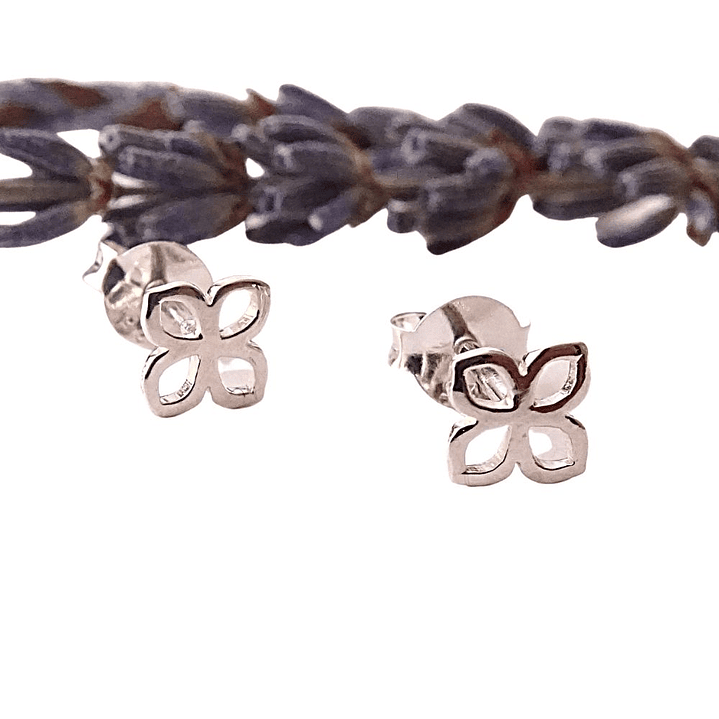 Aritos De Plata 925 Mini Trébol 1