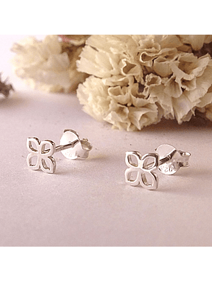 Aritos De Plata 925 Mini Trébol